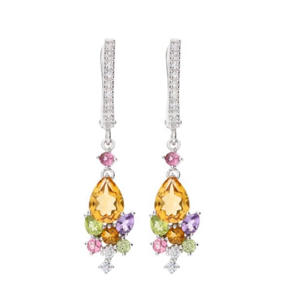 Semi Precious Crystal Earrings