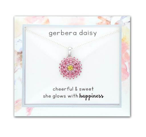 Gerbera daisy pendant necklace