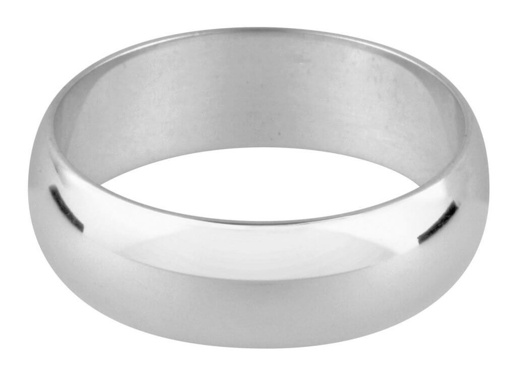 Platinum D Shape Wedding Ring