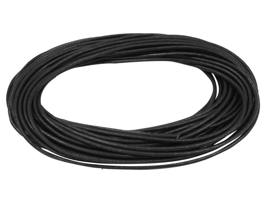 Black Round Leather Cord 2mm Diameter (998 1010)