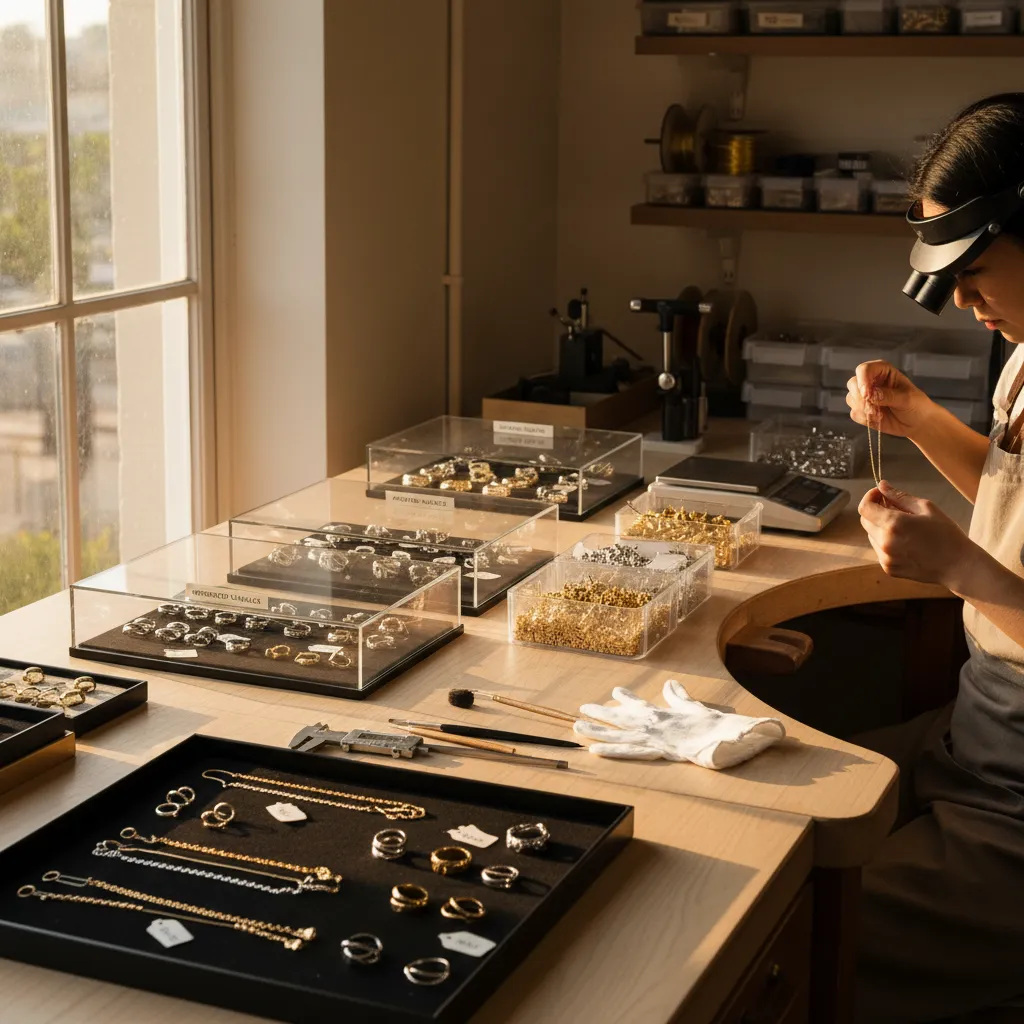 Eco friendly metals for your jewelry business with jewelry production sampling and quality control workflow