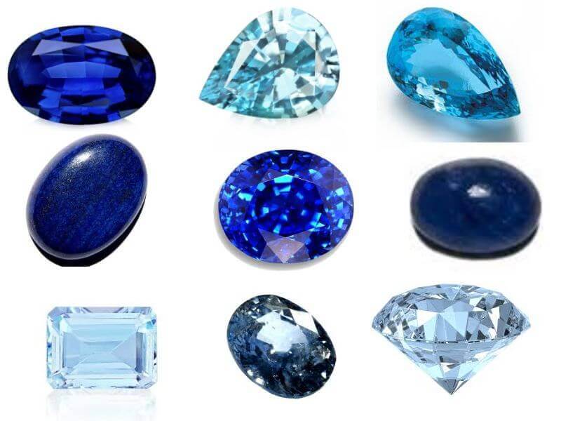 Joyas de piedras preciosas piedras preciosas India zafiro Blau cadena mejor G46 