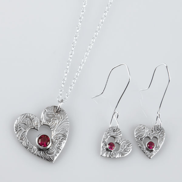 Making Art Clay Silver Heart Set with Stones Tutorial