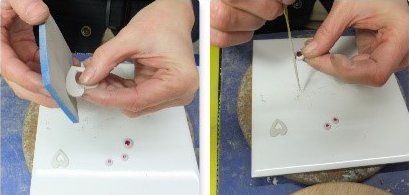 sandings are removed from the top of the stones