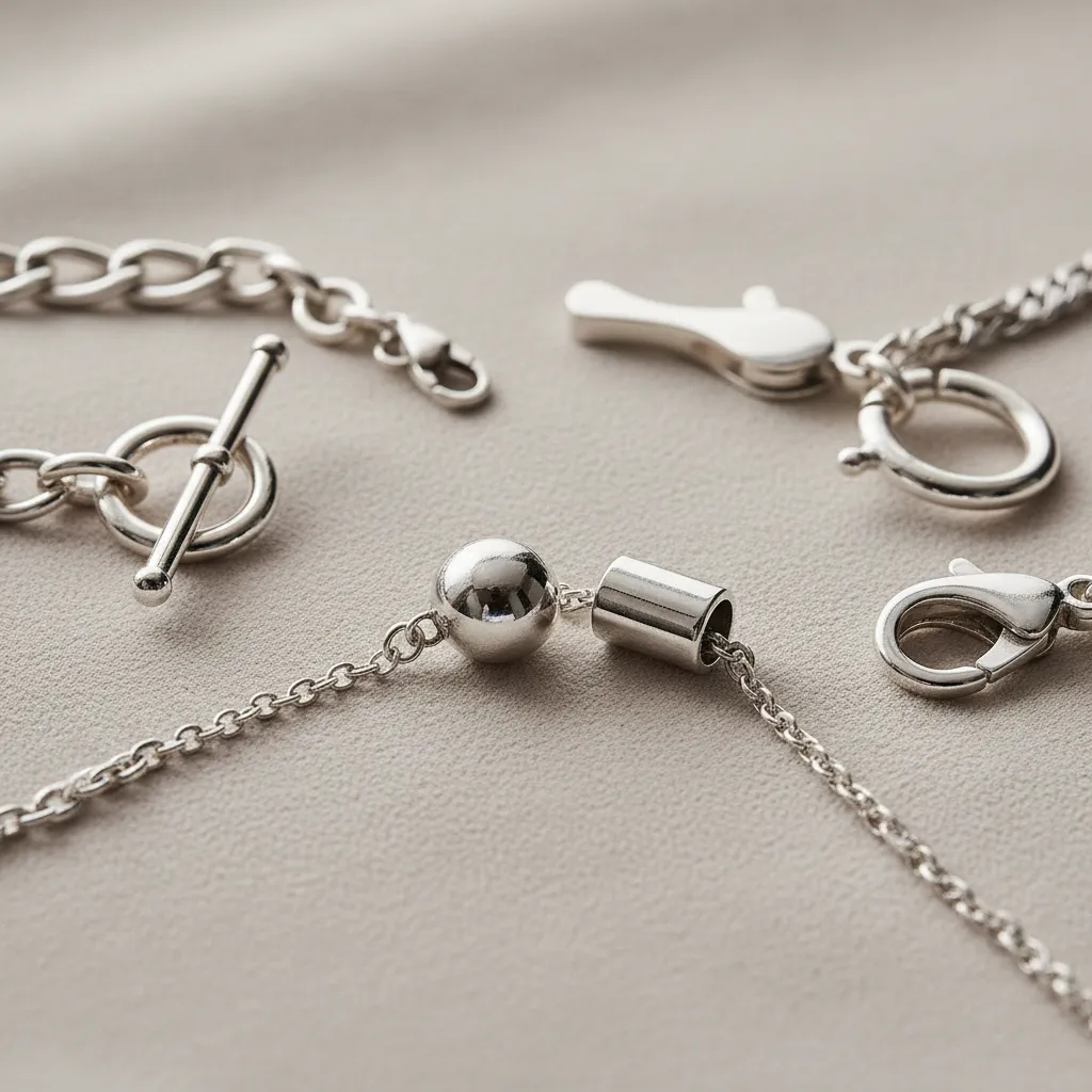Magnetic jewelry clasps and easy to use clasps for necklaces in a premium accessibility focused jewelry layout