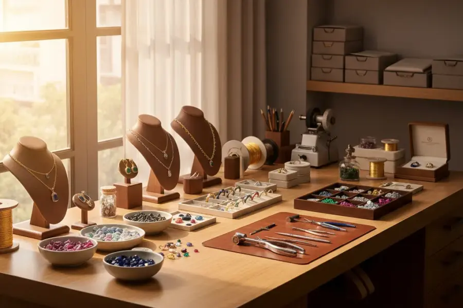 4 reasons thai based jewelry manufacturers should be your next supplier shown through a premium jewelry sourcing and manufacturing workspace