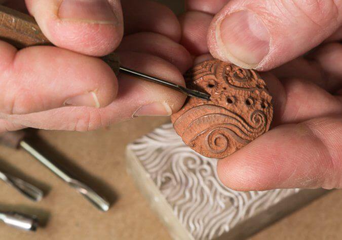 Carving Metal Clay at Different Stages