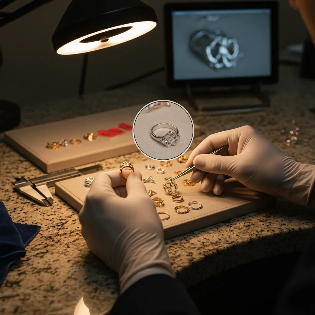 The jewelry casting process lost wax casting quality control inspection for jewelry metal casting and defect prevention