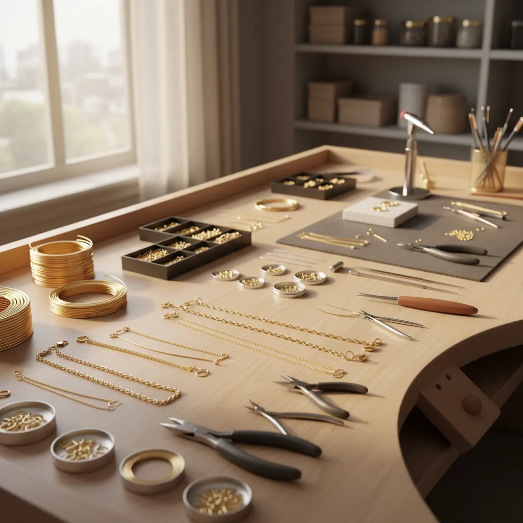 9 facts gold filled jewelry production scene with gold filled jewelry findings and supplies