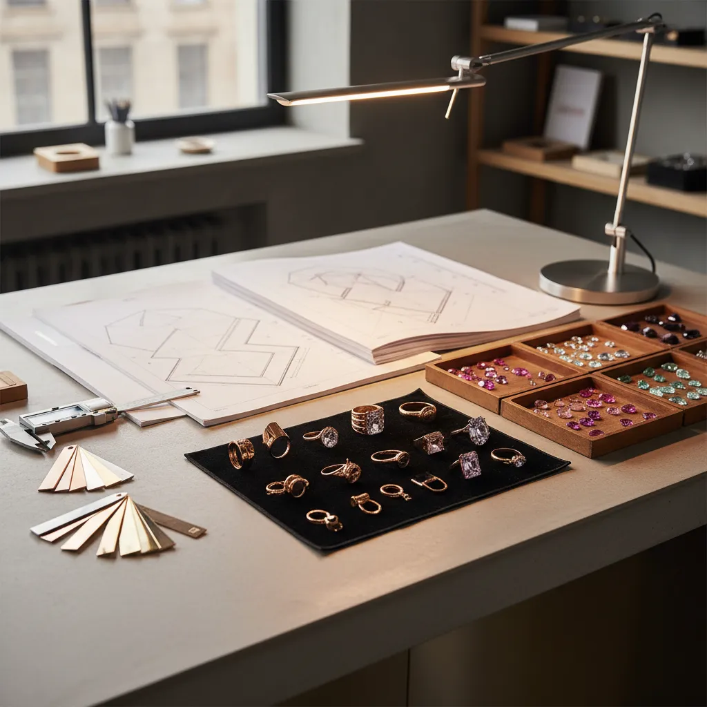 What is rose gold and why is it so popular in jewelry development shown with rose gold samples and professional manufacturing tools