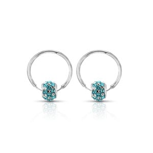 Crystal Beads Hoop Earring