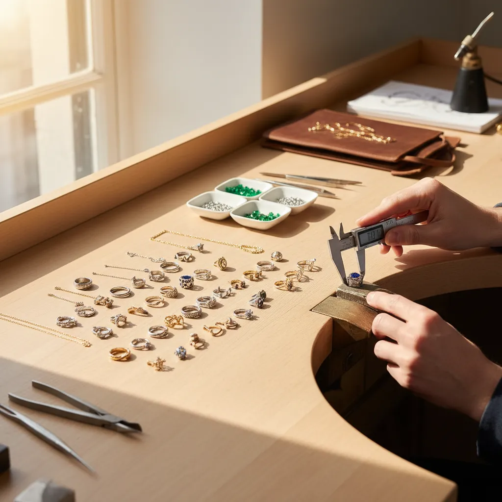 High quality jewelry sampling and evaluation process demonstrating quality standards in the world for the jewelry industry