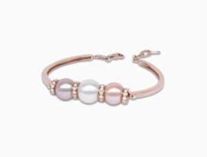 Diamond Triad Pearl Bracelet