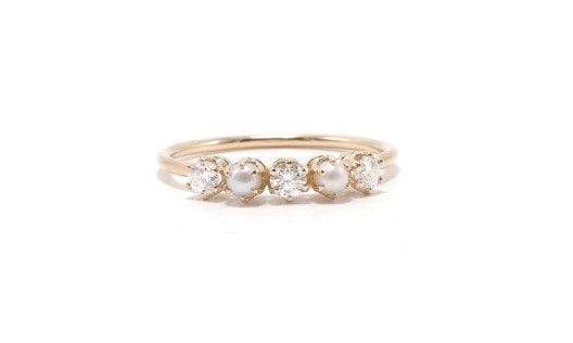 Seed Pearl & Diamond Ring