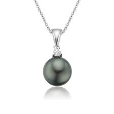 Tahitian Pearl & Halo Necklace