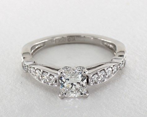 Embossed Diamond Engagement Ring