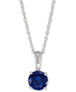 White Gold Sapphire Birthstone Necklace