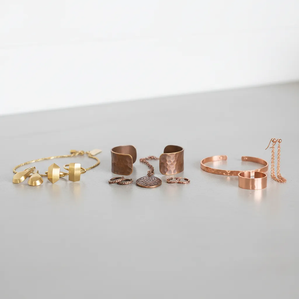 5 benefits brass jewelry compared with bronze and copper in a side by side jewelry material comparison for brands