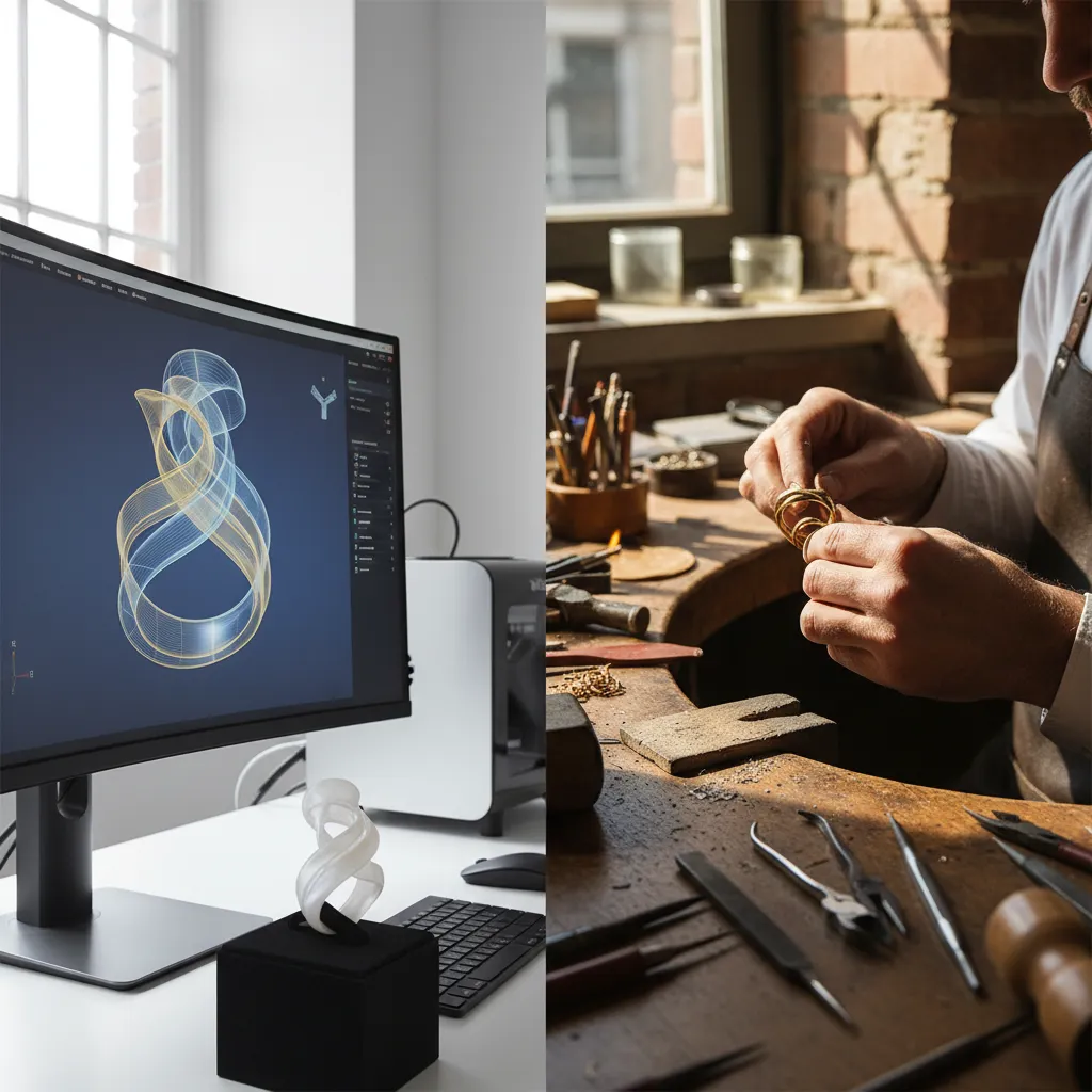 The most popular jewelry manufacturing techniques comparing CAD CAM jewelry production with hand fabrication methods