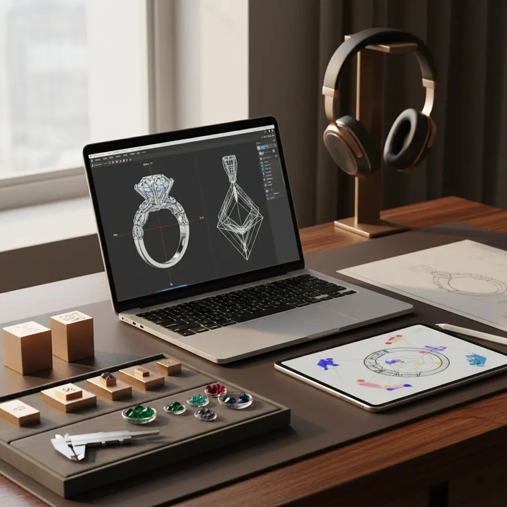 3d jewelry design online workspace with CAD jewelry models, remote review tools, and premium product development setup