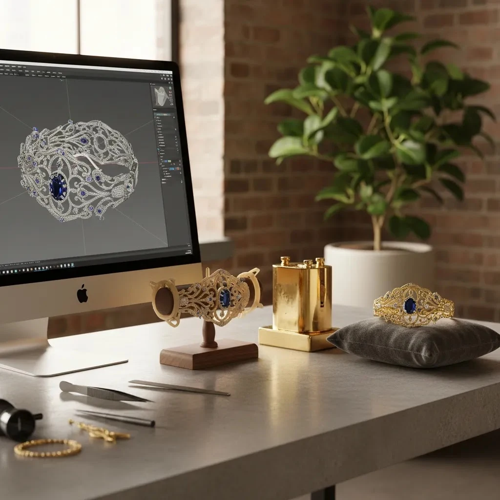3d modeling jewelry jobs workflow from CAD file to prototype sample and finished jewelry piece