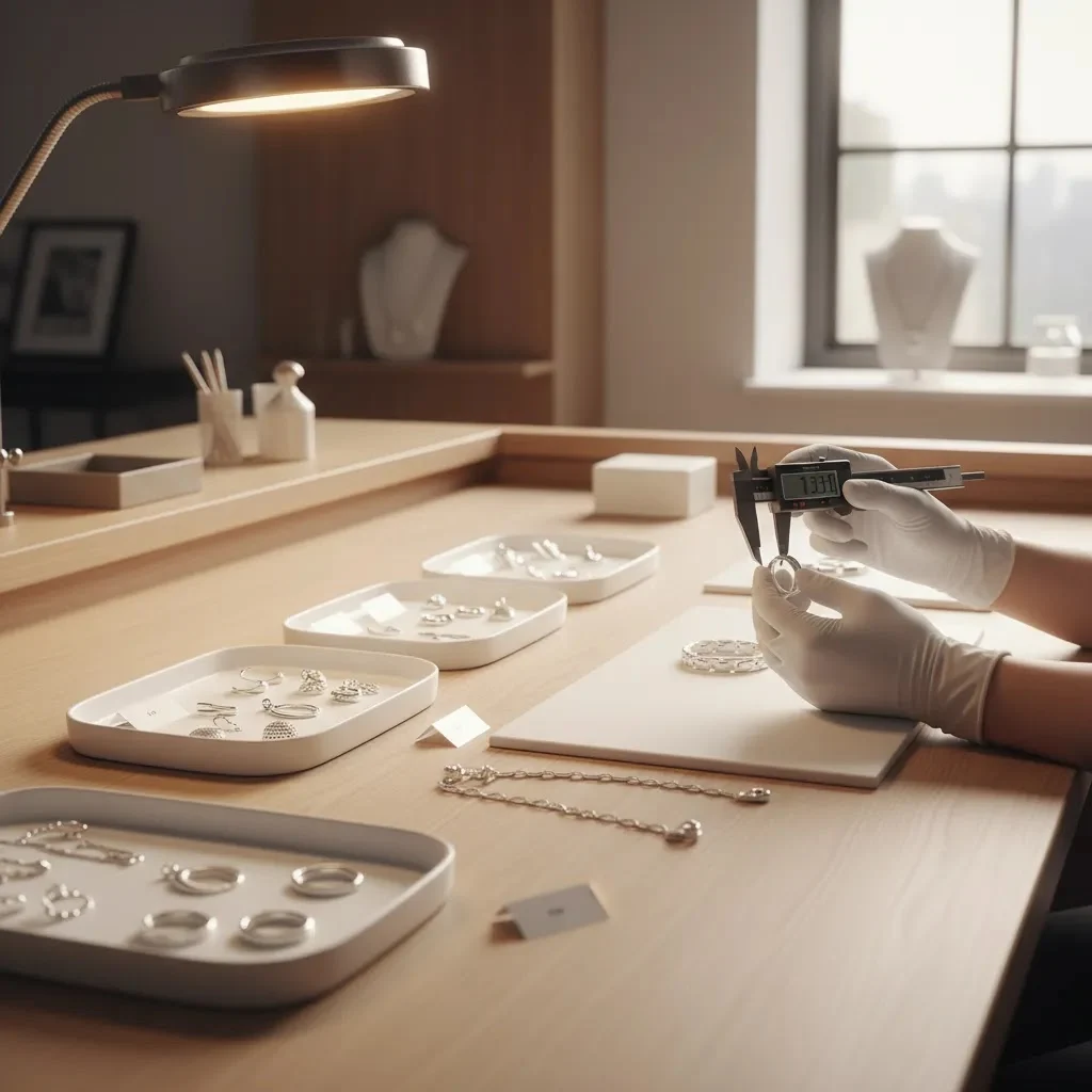 B2B quality control process for authentic sterling silver showing how to identify if 925 sterling silver is real