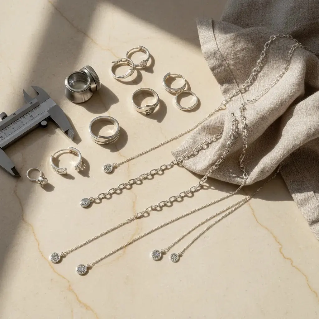 Is 925 sterling silver good premium jewelry flat lay showing sterling silver quality and durability