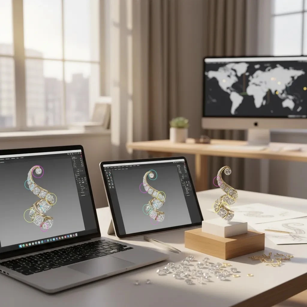 online jewelry CAD review process showing 3d jewelry design online approvals and sample alignment