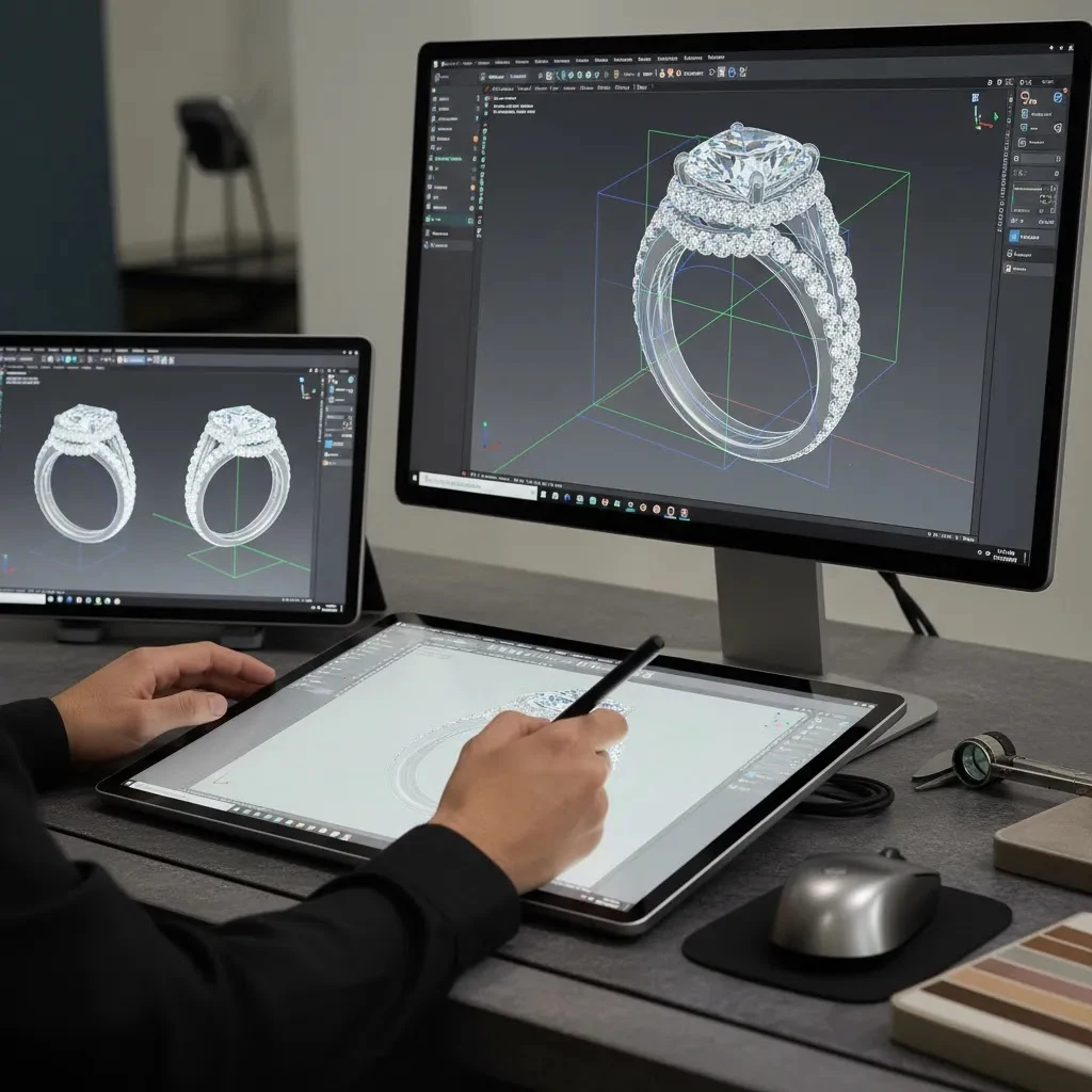 rhino 3d modeling jewelry workflow with detailed ring CAD design and professional digital design tools