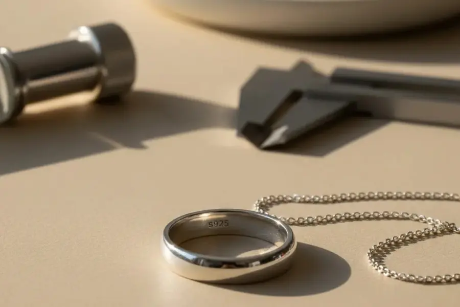 s925 meaning shown on sterling silver jewelry with hallmark stamp for sourcing and quality verification