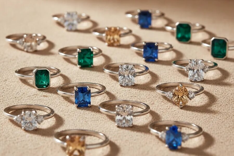 Wholesale sterling silver rings with stones in a premium assorted 925 silver ring collection for B2B jewelry buyers