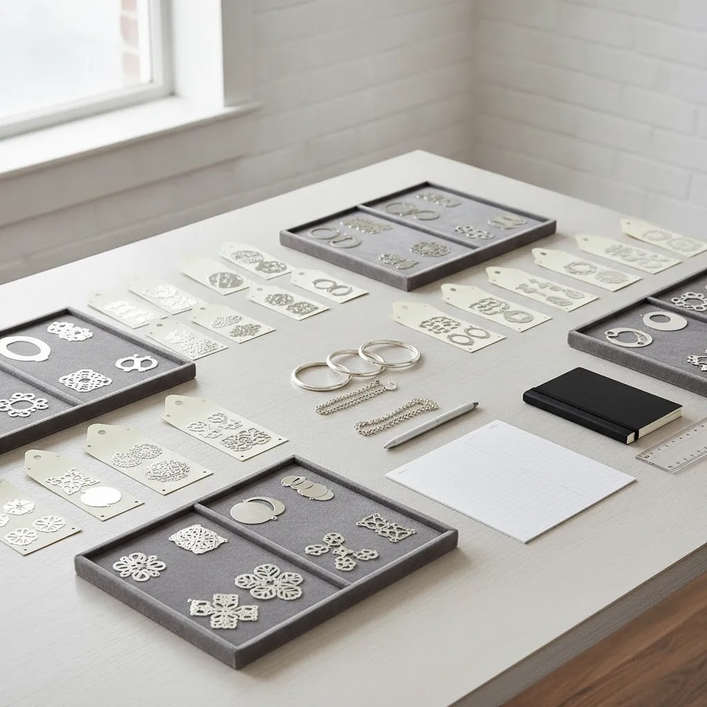 Editorial assortment planning scene highlighting the benefits of sterling silver jewelry for wholesale brands and retailers