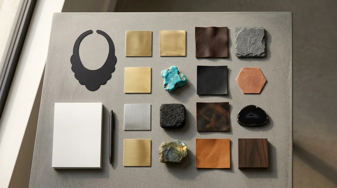 Design assortment planning materials for wholesale biker rings collections