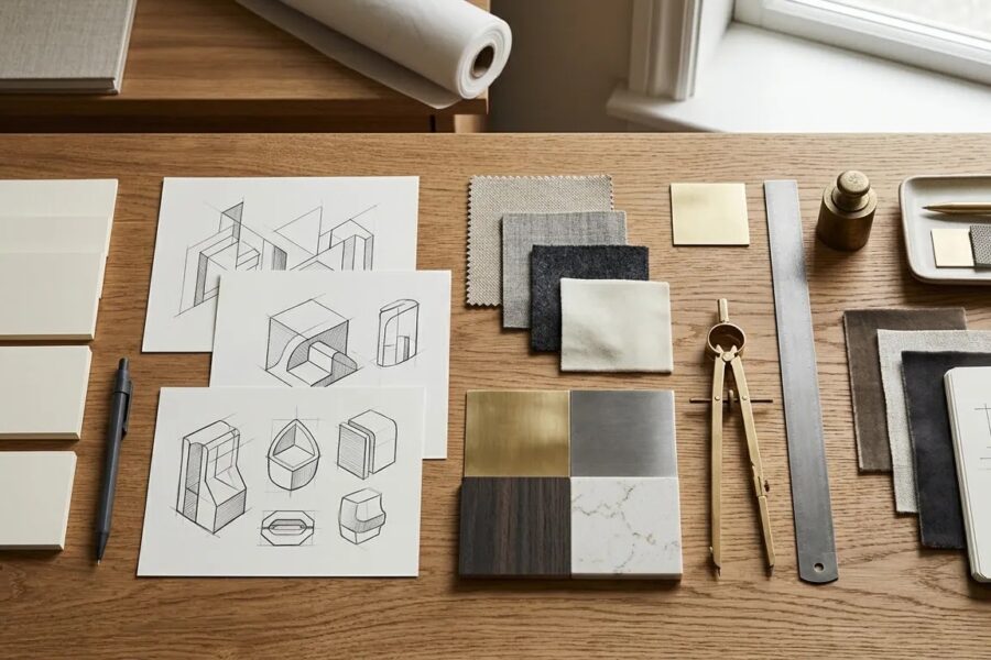 Crafting crown jewels guide bespoke jewelry design manufacturing brands shown through a premium concept-to-production planning workspace.