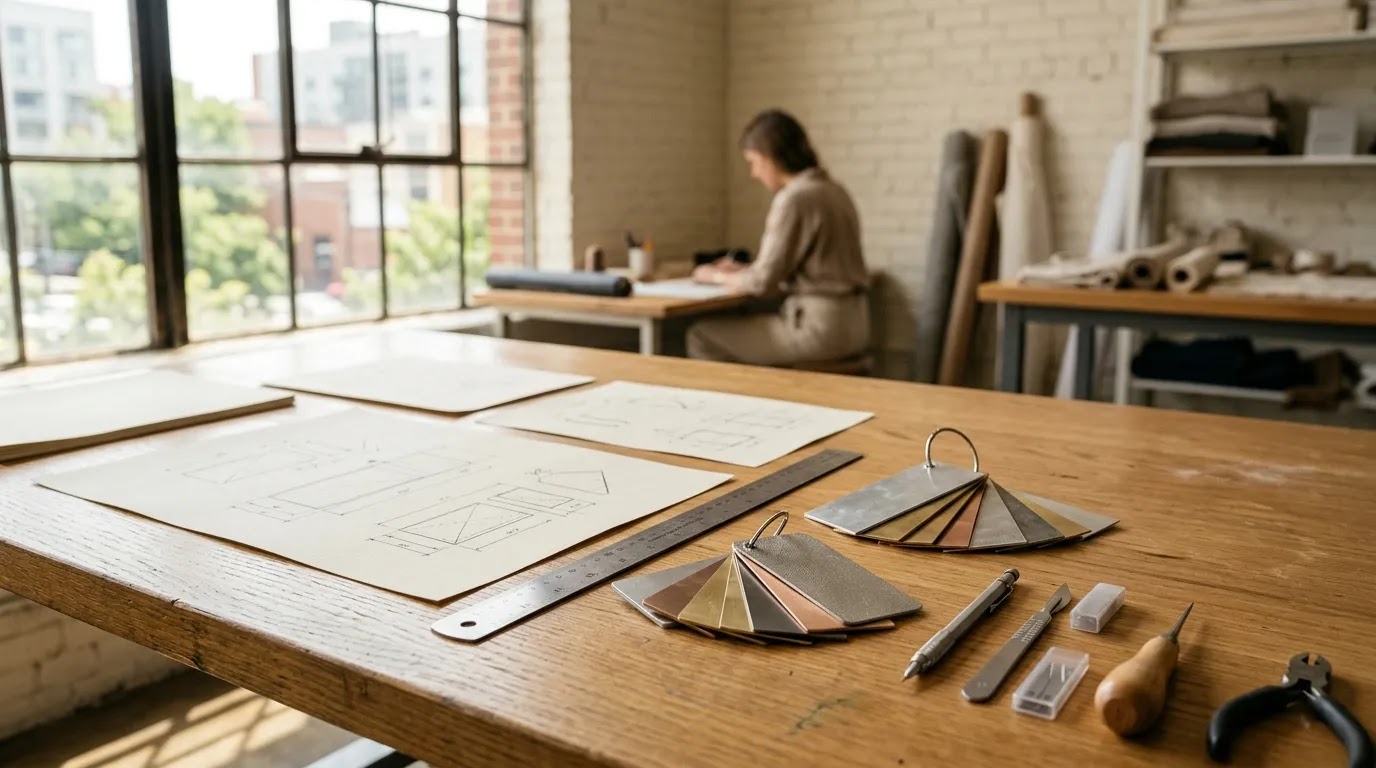 Custom jewelry manufacturers USA design studio with materials and production planning tools