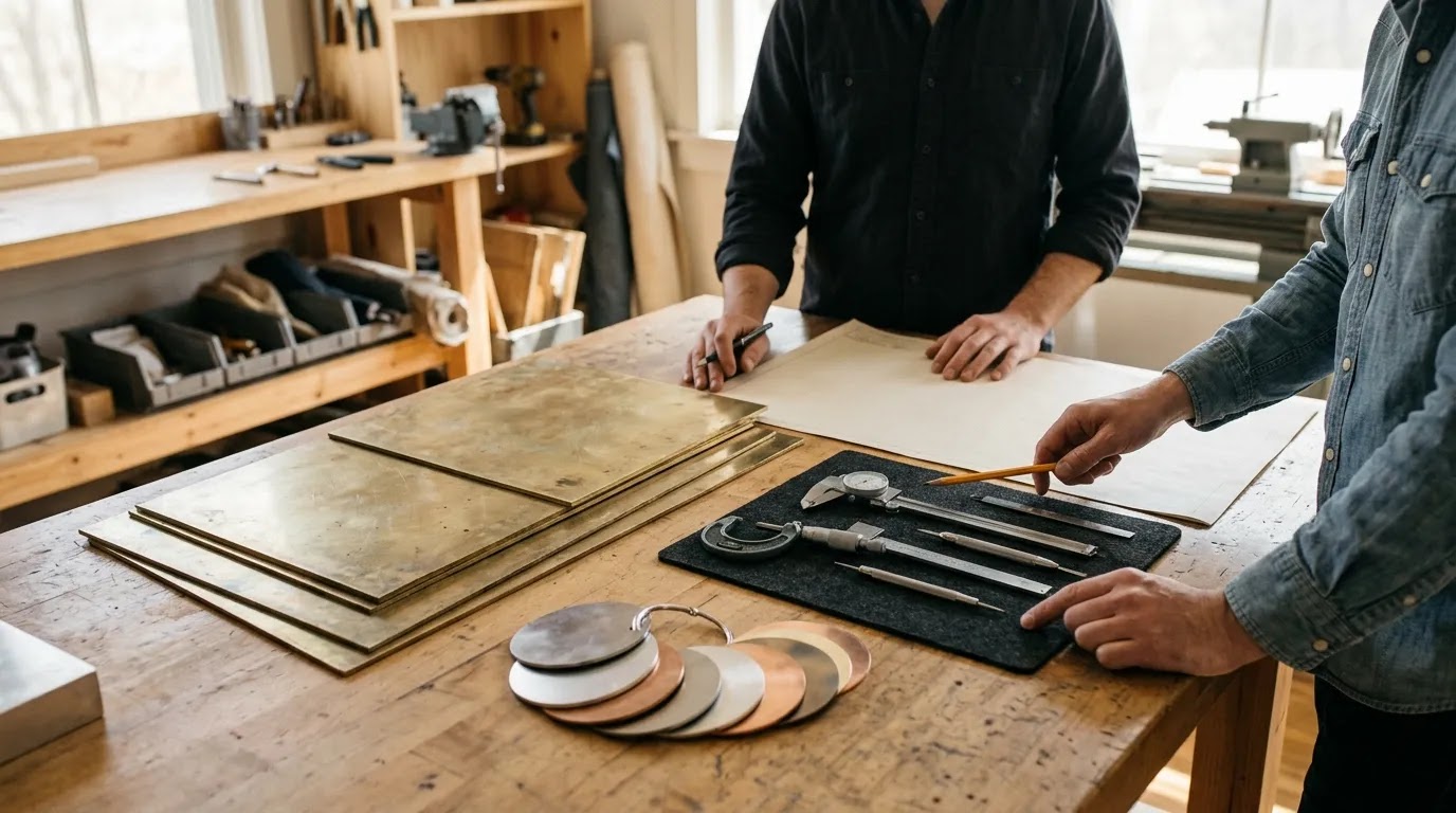 Private label manufacturers in USA represented by a premium domestic production workspace with metal materials and quality tools